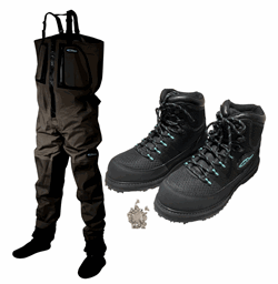 A.Jensen Narvi II breathable waders + A.Jensen Impala wading shoes with spikes and rubber